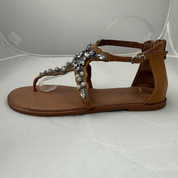 Torrid Womens Rhinestone Gladiator Sandals Embellished Brown Size 10 Zipper Back - Picture 1 of 8